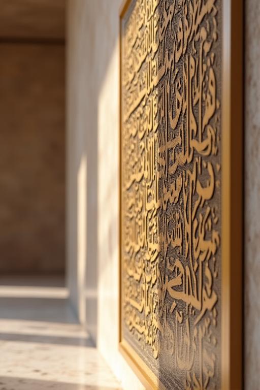An inspiring piece of Arabic calligraphy art on display inside the palace.