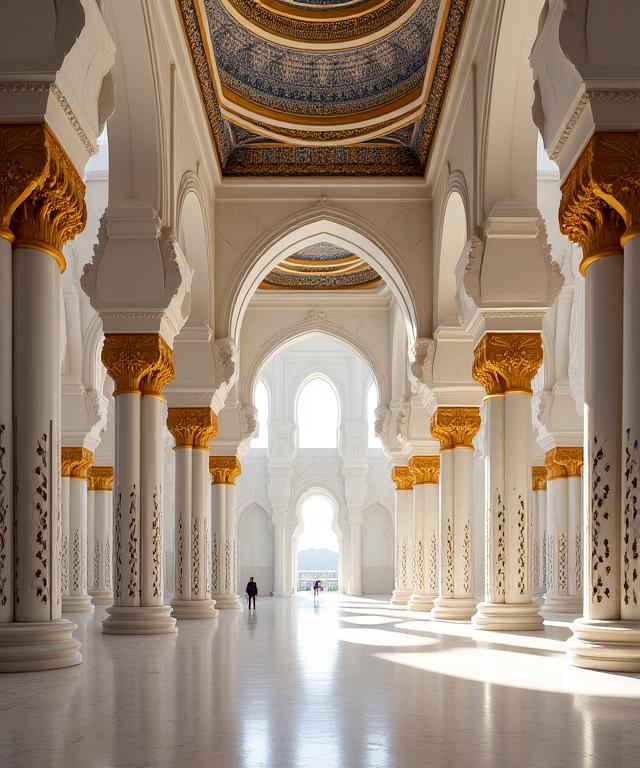 The intricate and grand interior of The Great Hall at Qasr Al Watan.